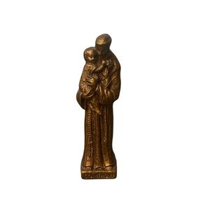Vintage St. Anthony of Padua Carved Wood Resin Religious Christianity Figurine